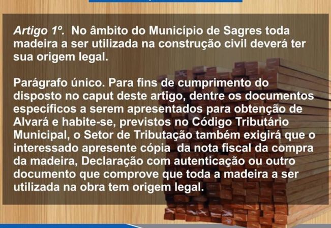 Lei Municipal Nº0938/2009 – Madeira de Origem Legal
